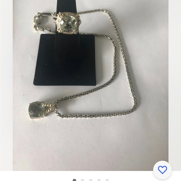 EFFY Balissima SS & 14 k green Amethyst Pendant Ring